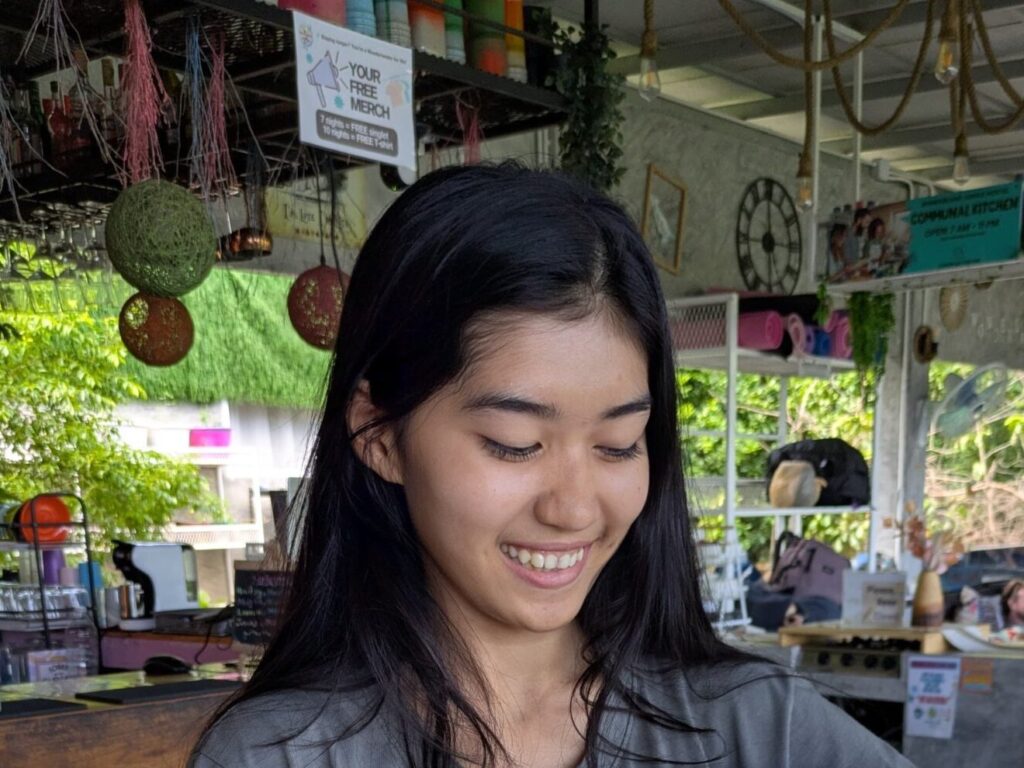 Cherry, a Horizon Asia student from Myanmar, studying for her GED